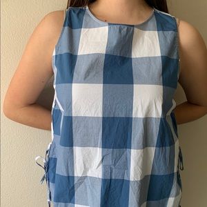 Blue and White Gingham Top!